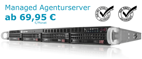 Abbildung eines Managed Agenturserver von VC Server Network OHG mit Preisangabe ab 75,90 € pro Monat